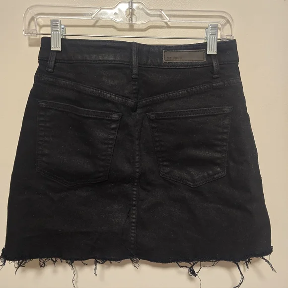 GRLFRND Black Denim Skirt Raw Hem - Picture 2 of 7